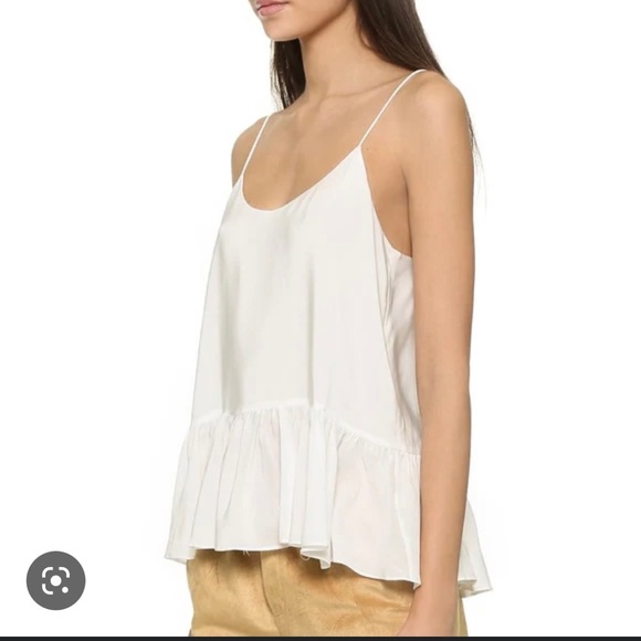 Club Monaco White Silk Peplum Tank - Picture 2 of 5